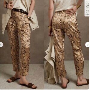 Banana republic silk snake print cargo pants